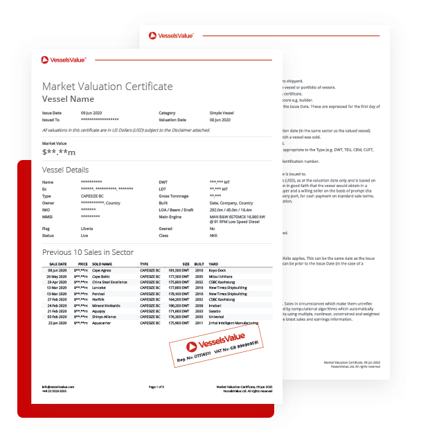 official valuation certificates